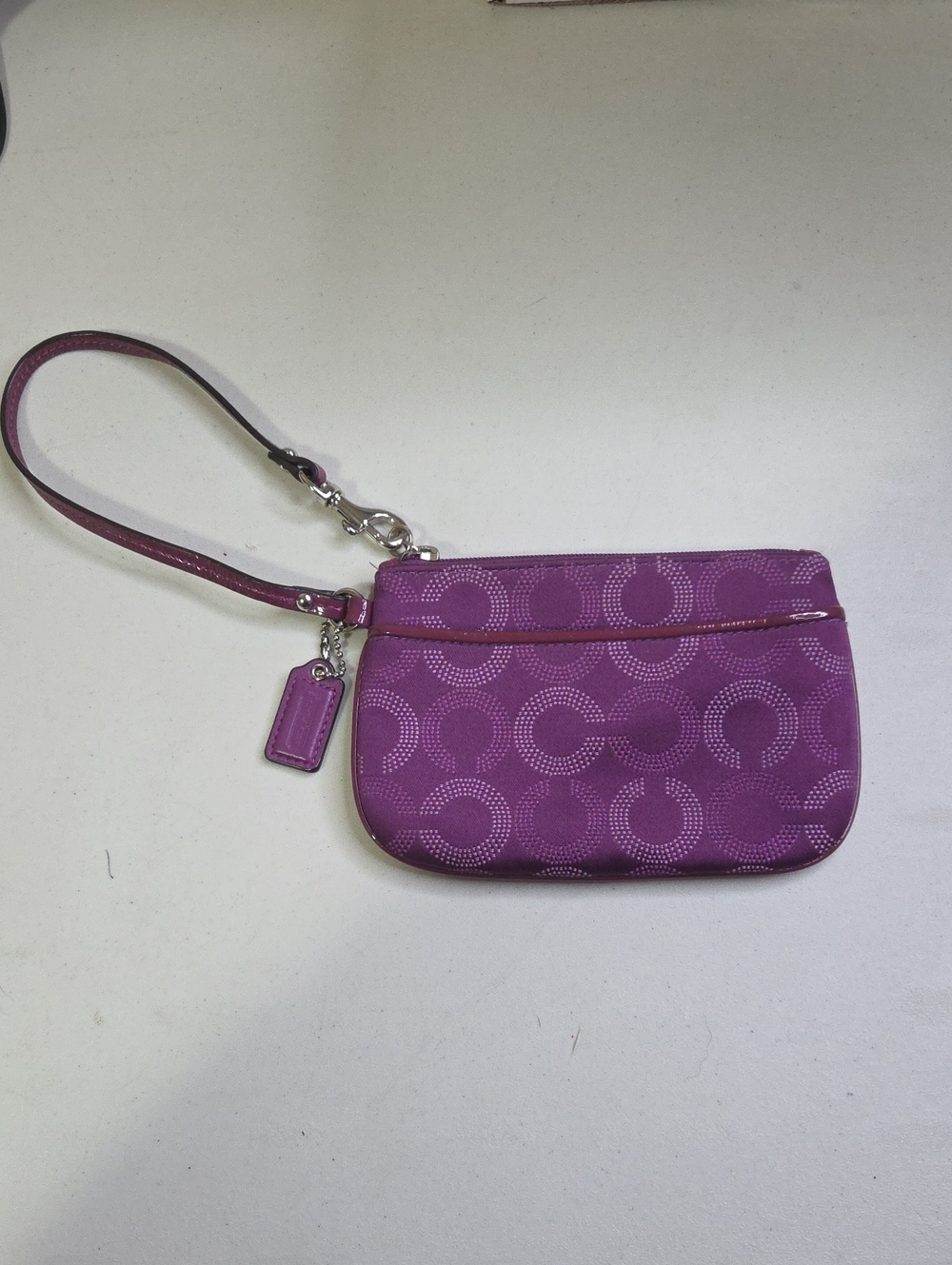Coach Purple Signature Wristlet Pouch